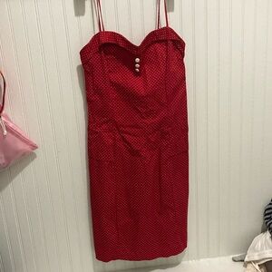 Junior red polka dot sun dress